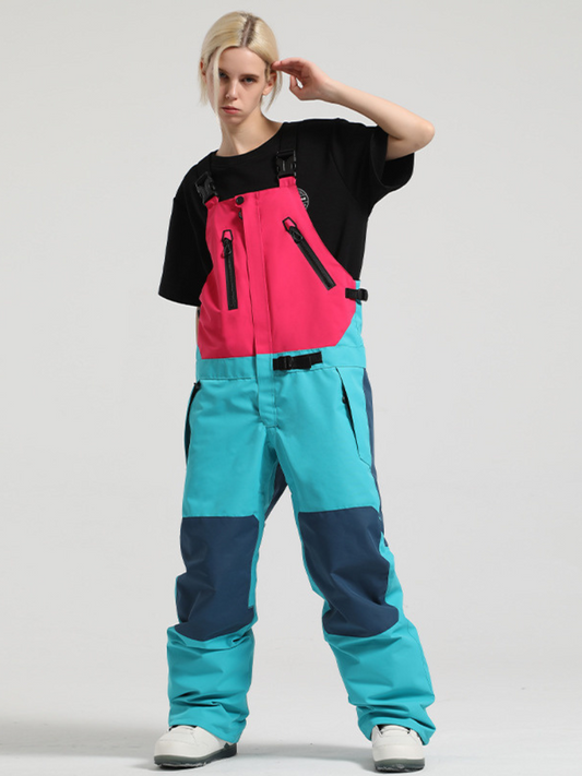 Gsou Snow Colorblock Baggy Snow Bibs