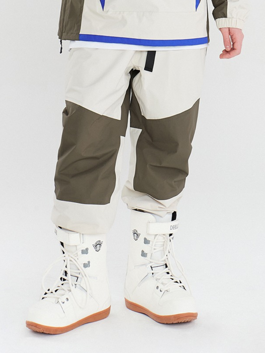 NANDN Colorblock Narrow Mouth Ski Baggy Snow Pants